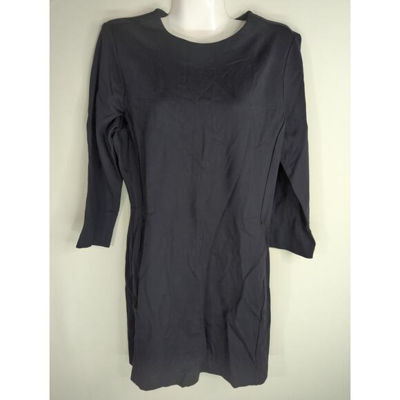 Uniqlo Women's Solid 3/4 Sleeve Mini Dress Navy Blue  Medium NWT Preppy Academia - Picture 1 of 9